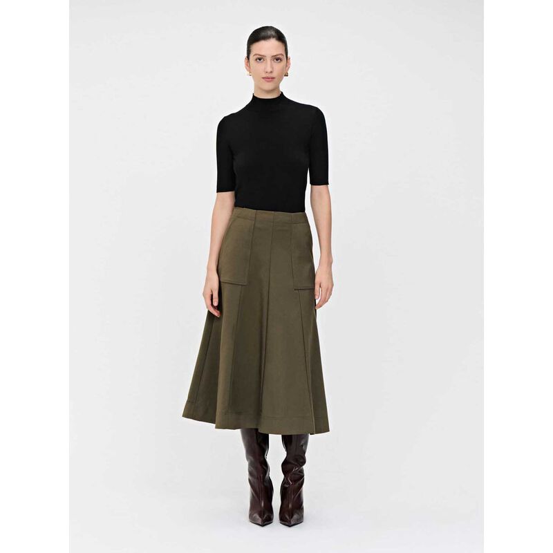 Veronika Maine European Stretch Cotton Midi Skirt image number 2